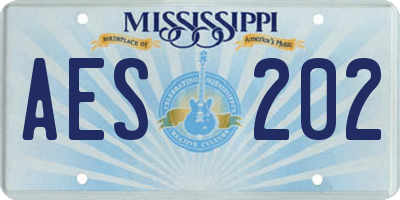 MS license plate AES202