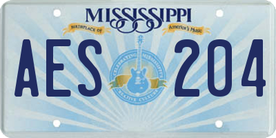 MS license plate AES204