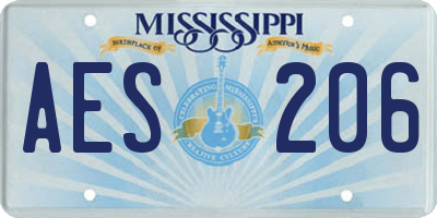MS license plate AES206