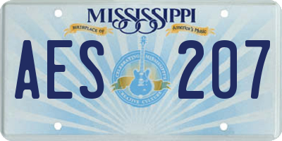 MS license plate AES207