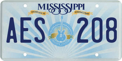 MS license plate AES208