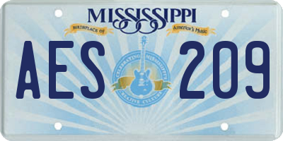 MS license plate AES209