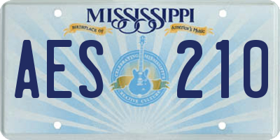 MS license plate AES210