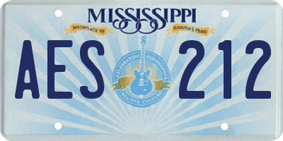 MS license plate AES212