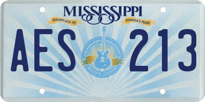 MS license plate AES213