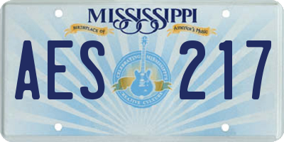 MS license plate AES217