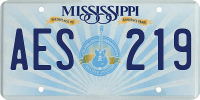 MS license plate AES219