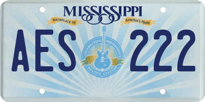 MS license plate AES222