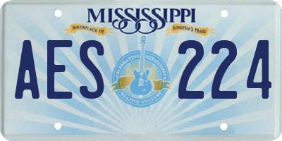 MS license plate AES224