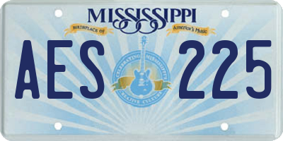 MS license plate AES225