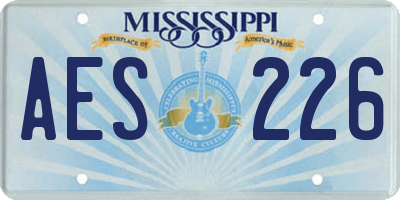 MS license plate AES226