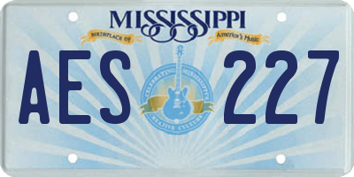 MS license plate AES227