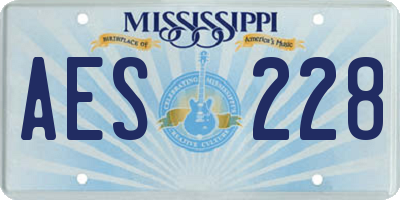 MS license plate AES228