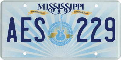 MS license plate AES229
