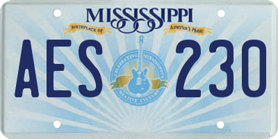MS license plate AES230