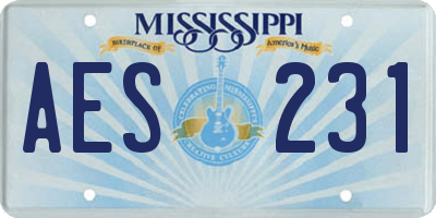 MS license plate AES231