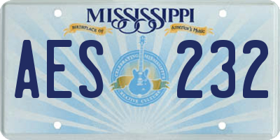 MS license plate AES232