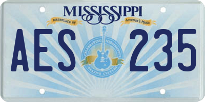 MS license plate AES235