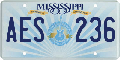 MS license plate AES236