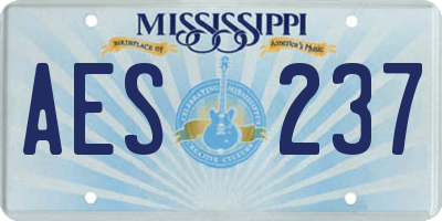 MS license plate AES237