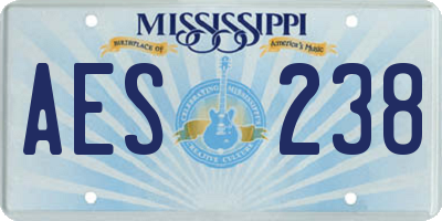 MS license plate AES238
