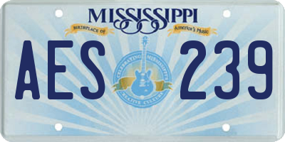 MS license plate AES239