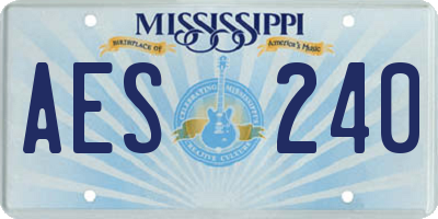 MS license plate AES240
