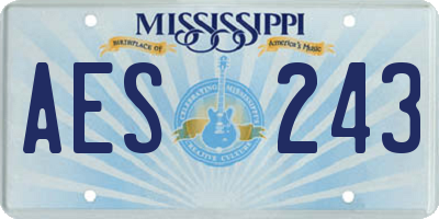 MS license plate AES243