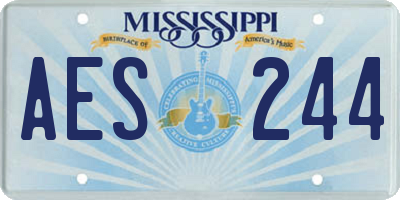 MS license plate AES244