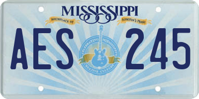 MS license plate AES245