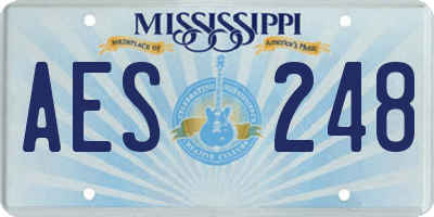 MS license plate AES248