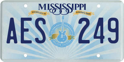 MS license plate AES249