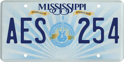 MS license plate AES254