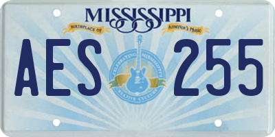 MS license plate AES255