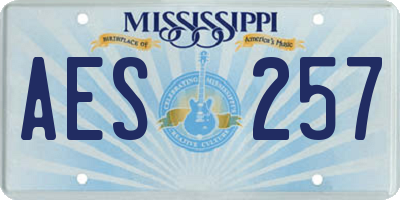 MS license plate AES257