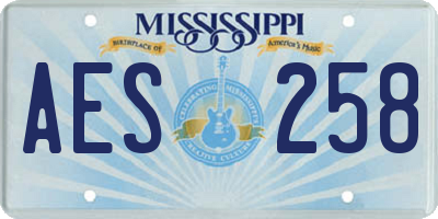MS license plate AES258