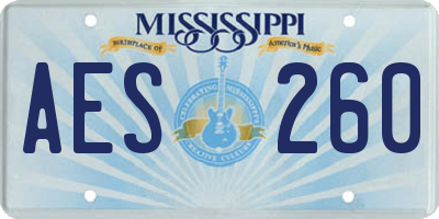MS license plate AES260