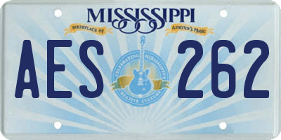 MS license plate AES262