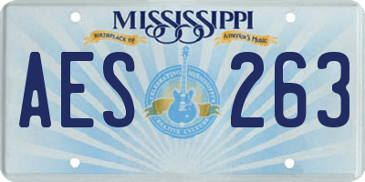 MS license plate AES263