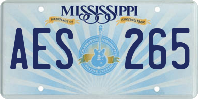 MS license plate AES265