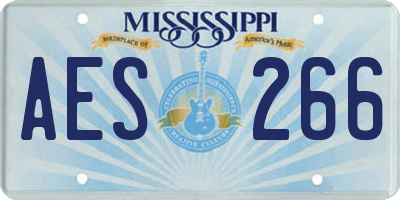 MS license plate AES266
