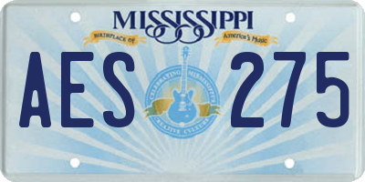 MS license plate AES275
