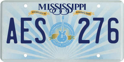 MS license plate AES276