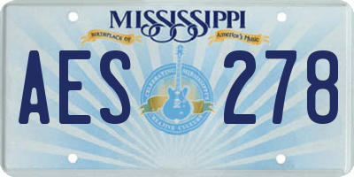 MS license plate AES278