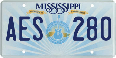 MS license plate AES280