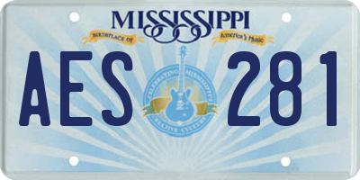MS license plate AES281