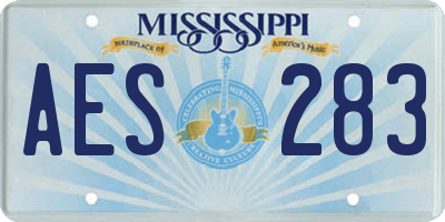 MS license plate AES283