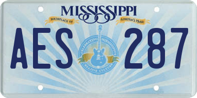 MS license plate AES287