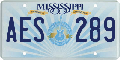 MS license plate AES289