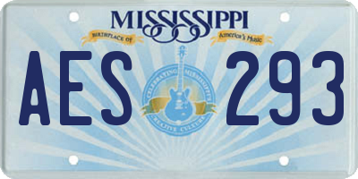 MS license plate AES293
